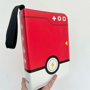 NEW Pokemon Card Binder Red and White Collectible Storage Case Many Sleeves